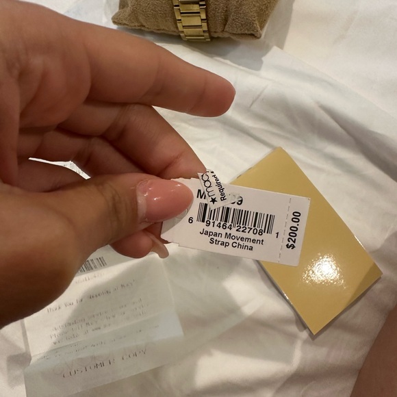 Michael Kors Gold-Tone Watch with Crystal Bezel